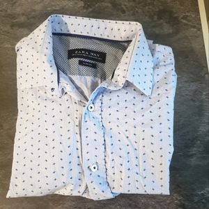 Zara men long sleeve button down shirt